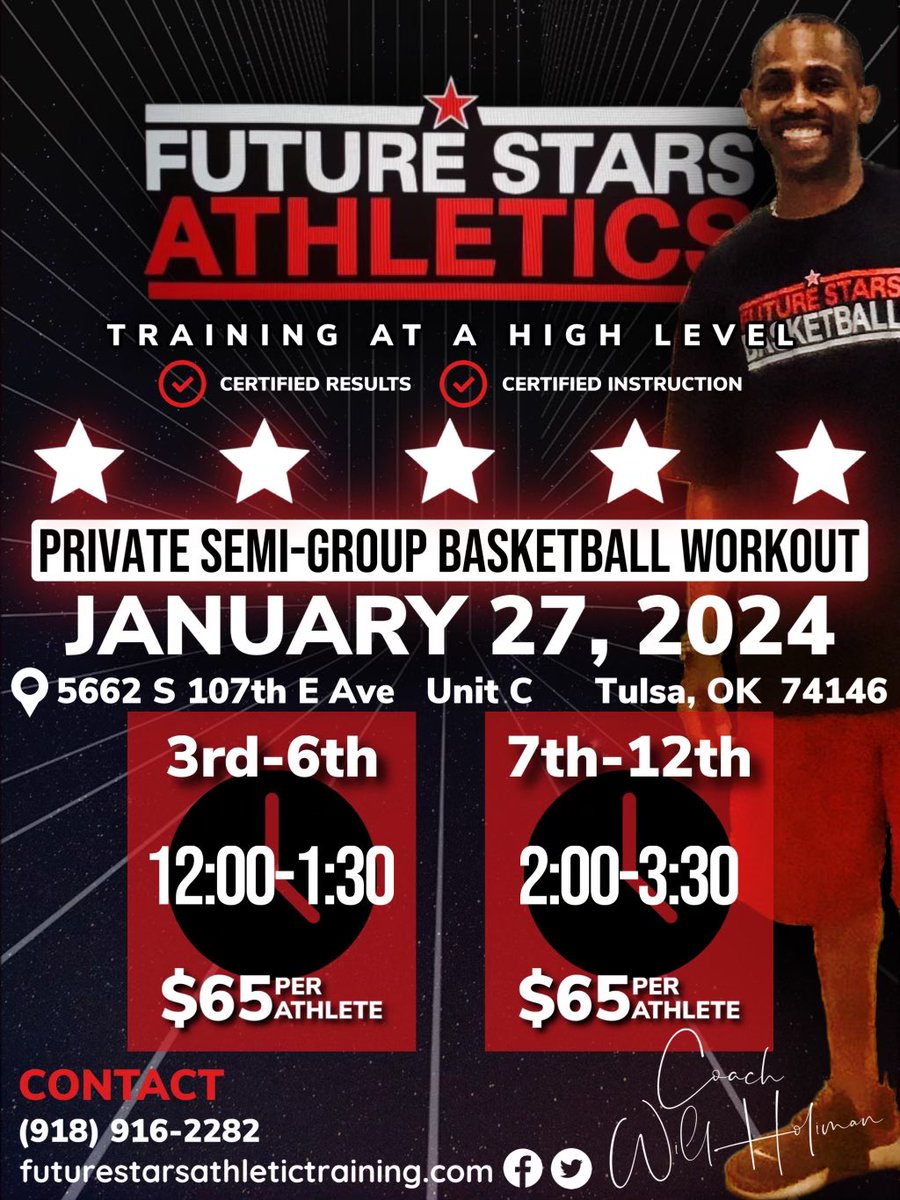 FutureStars_Ok's tweet photo. Training At A High level
✔️Certified Results
✔️Certified Instruction
✔️College Connections
✔️ High Major Camp Info
✔️ College Prep Info
Serious 🏀 Players Only!!
#IngredientsForA⭐️Athlete
https://t.co/j0SPwdwb0X
Will You Be Next ❓ https://t.co/BU2PkzK7Ff
