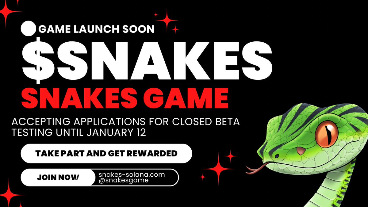 snakes_game's tweet photo. $SNAKES FUTURE PARTNERSHIPS / REPORT FOR THE LAST 24 HOURS 
1️⃣ FUTURE PARTNERSHIPS AND NEW STEPS IN OUR DEVELOPMENT:
In the coming days we will announce our strategic partnerships with several well-known crypto projects as well as 1 company from the gaming industry. 
#SnakesGame https://t.co/NFi11TdyQu