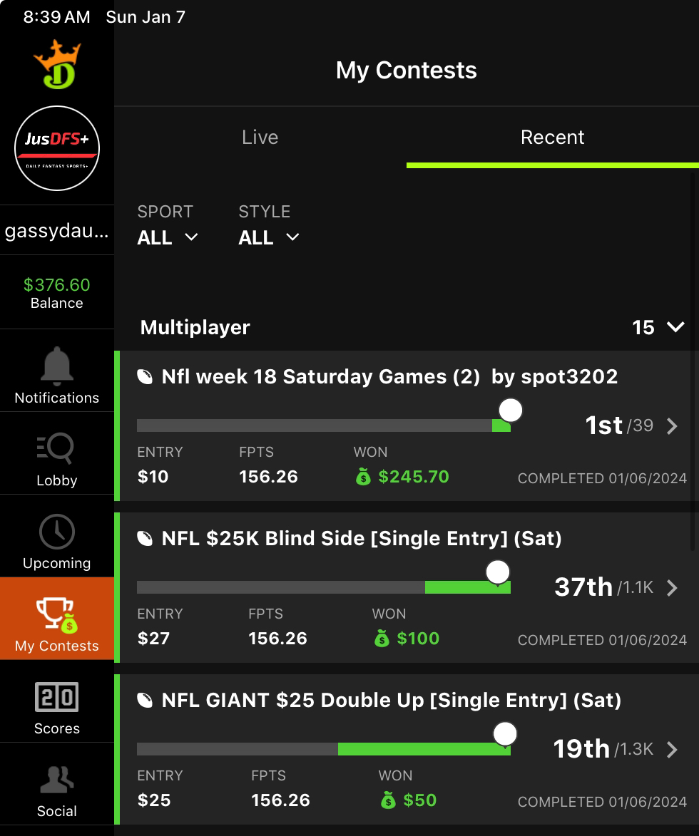 JusDFS252's tweet photo. Had a long break for a while - eSports LOL on the verge for 2024, I AM BACK!  We will be killing in once again!

In the meantime, we will make some NFL money!

Join the Discord today!

https://t.co/yzwarG3jNE

#JusDFS+ #DFS #esports #NFL #DraftKings https://t.co/3l6Ds95g9o