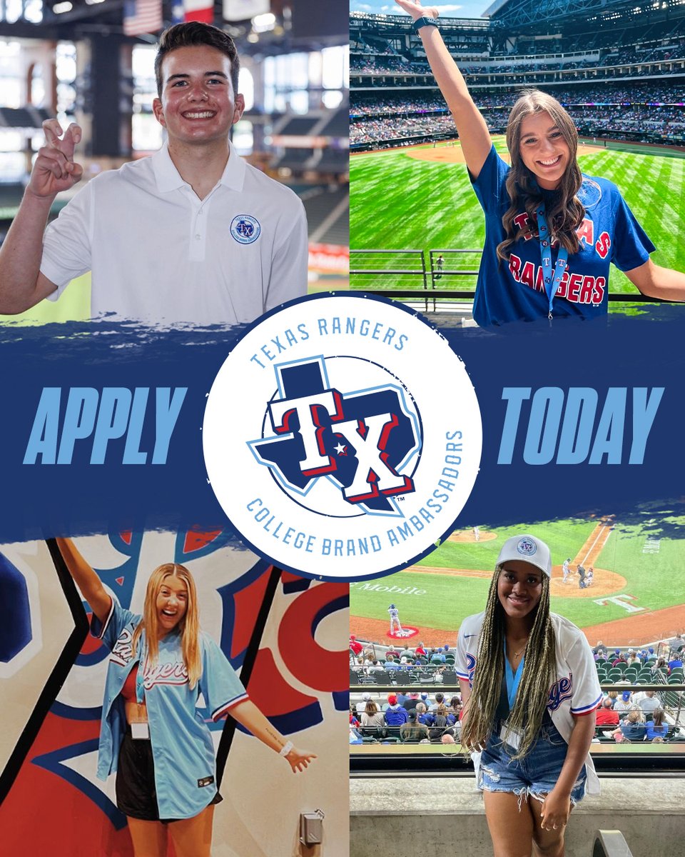 Become a College Brand Ambassador for the World Champs!

Apply now: rangers.com/brandambassado…