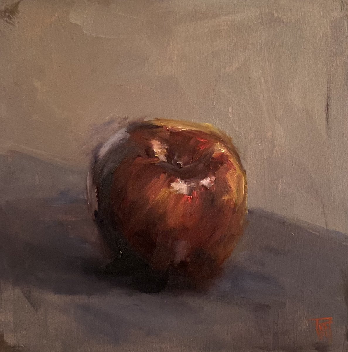 First painting of 2024. Oil on Wood Panel. 12x12 inches. 🍎