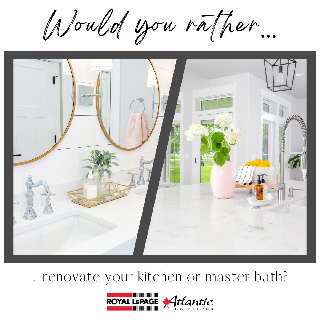 That's a tough one! Let me know in the comments which you would choose!
.
.
.
#HomeDesign #Reno #DIY #InteriorDesign #Paint #Remodel #NSRealtor #NSRealEstate #RoyalLePageAtlantic #GoBeyond