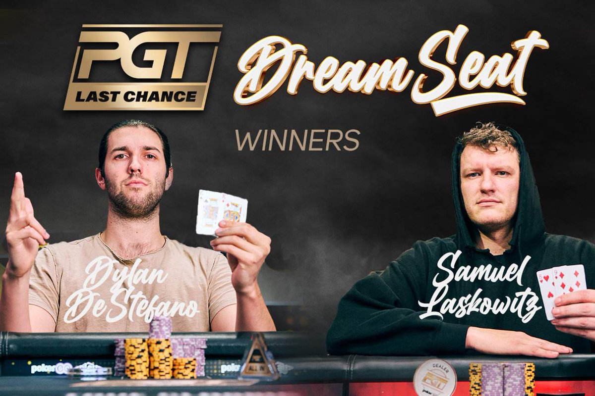 The final two entrants to the PGT Championship will officially be @sam_laskowitz and @DylanJDeStefano! The two raked up the most points at the PGT Last Chance series to lock up the final two Dream Seats of the 2023 PGT Season. 🔗 - Read More: pgt.com/news/samuel-la…