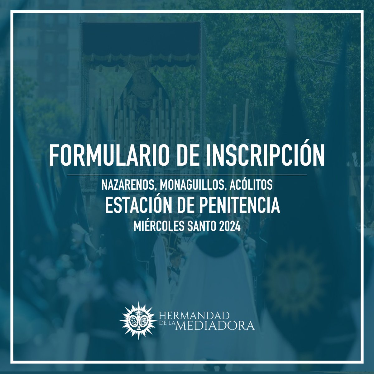 #SeamosNazarenos | ¿Quieres participar en la Estación de Penitencia del #MiércolesSanto como nazareno, monaguillo o acólito?

Rellena el siguiente FORMULARIO online de solicitud de puesto 👉 forms.gle/7NFYj85evd2pEB…