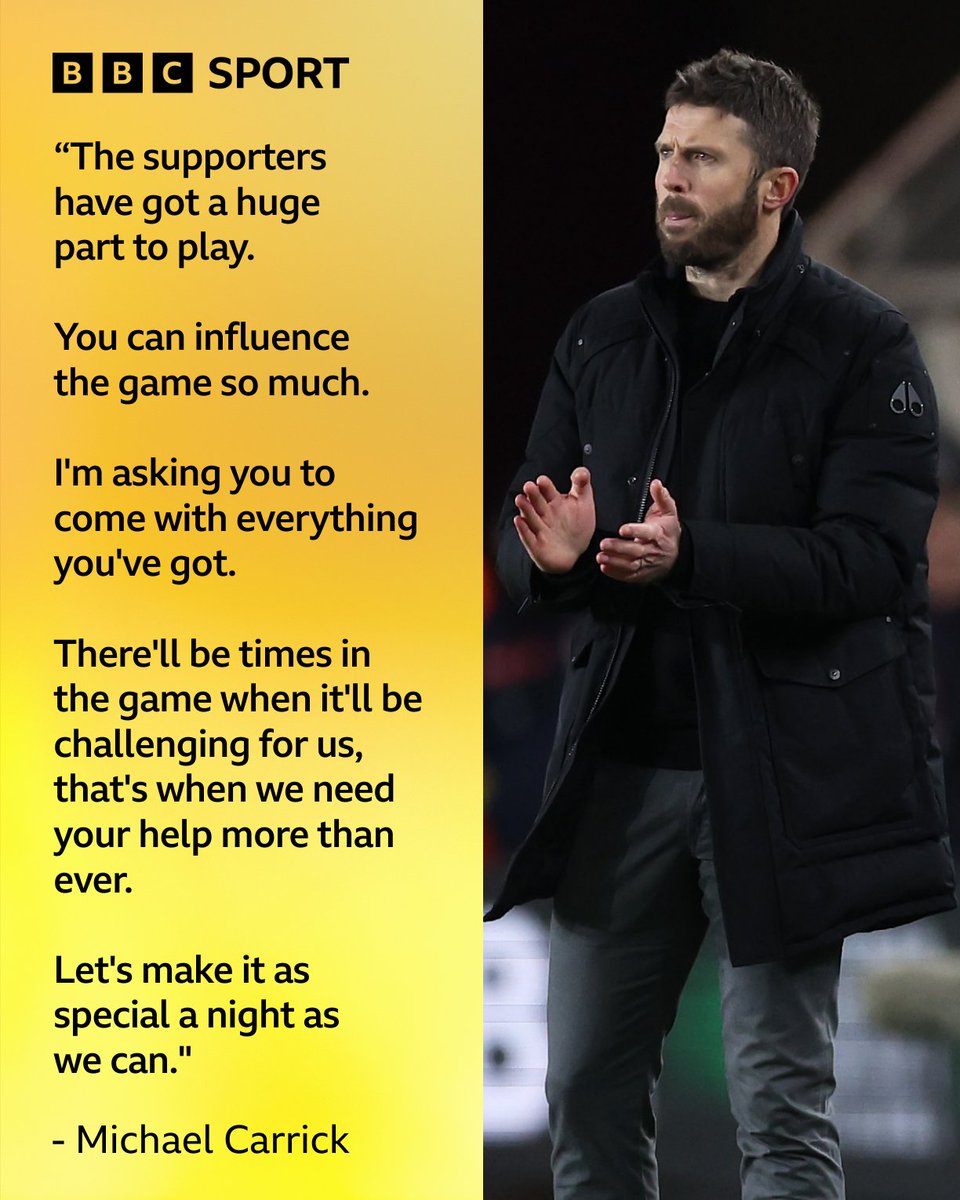 BBCTeesSport's tweet photo. Michael Carrick's rallying call to the Middlesbrough fans ahead of the Chelsea game 💪

#Boro | #UTB | #BBCFootball https://t.co/WtG64NWg9m