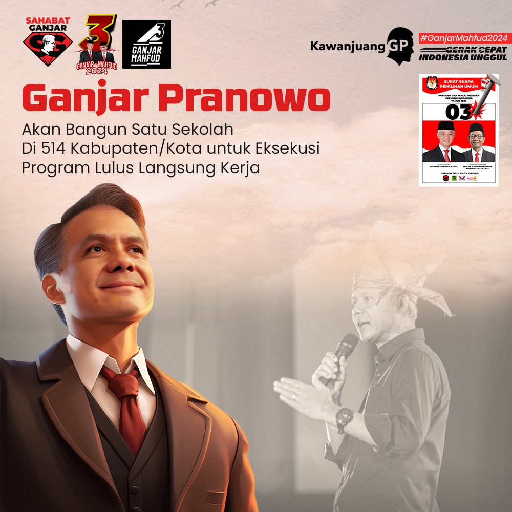 nvroost's tweet photo. Ganjar akan bangun satu sekolah di 514 Kabupaten/kota untuk eksekusi program lulus langsung kerja.
#CumaGanjarYangTerbaik https://t.co/rytXkhUPxk
