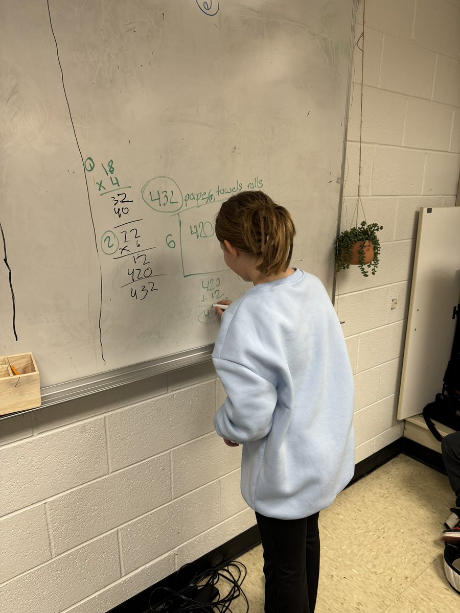 Using what we know about multiplication to find out how many paper towel rolls are in the display!