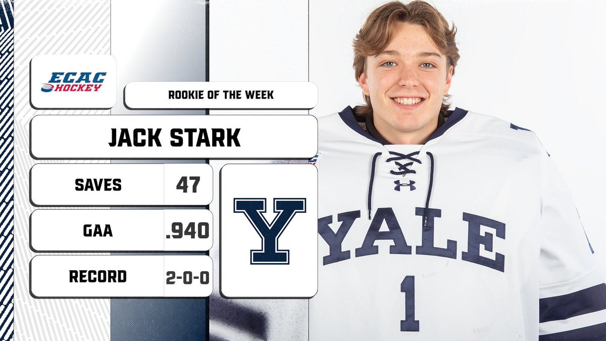 No relation to Tony, but this Stark was an iron man in net for <a href="/YaleMHockey/">Yale Men's Hockey</a>!

Jack Stark is the #ECACHockey Men’s Rookie of the Week after posting to league wins for the Bulldogs!