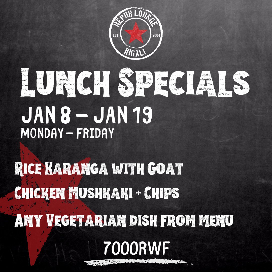New week, new lunch specials! 😋

#Kigali #my250 #restaurants