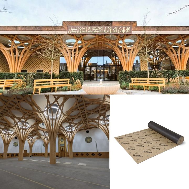 Have you seen the Cambridge Central Mosque? 👀 It is Europe's first eco-friendly mosque!🌿 We were really excited to supply 2,500 sqm of our Technics 5 underlay for this project, this covered the carpeted areas and prayer rooms in the mosque 🕌