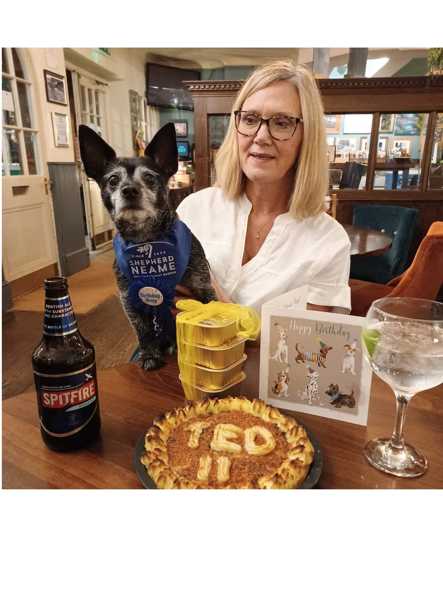 Just couldn't resist sharing this lovely story about Ted the dog celebrating his 11th birthday at the weekend <a href="/BritRulesTheWey/">The Britannia</a> 🐶🎂<a href="/ShepherdNeame/">Shepherd Neame</a> useyourlocal.com/pub-news/the-u…