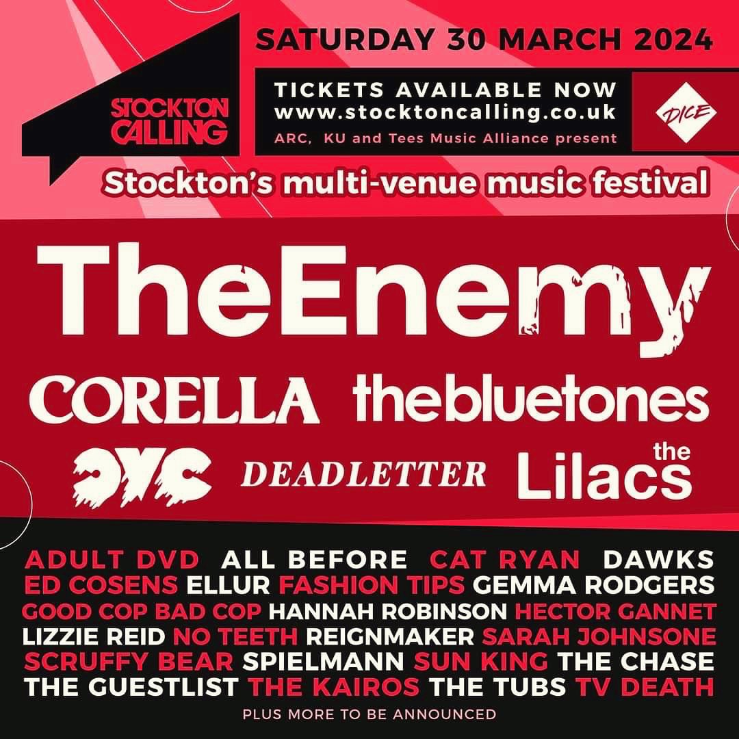 Happy to announce we’ll be playing at @StocktonCalling in March! Joining a very cool line up 👀 Make sure you get a ticket below 👇 stocktoncalling.co.uk