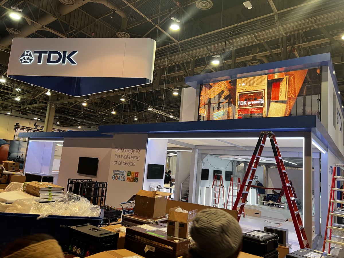 TDK_Corporation's tweet photo. Behind the scenes look at our @CES booth setup 👀
We'll be showing off our tech solutions for #hightech applications like #robotics #automotive #EV #ARVR #IoT 🤖
📍Meet us at booth #20521 in the Central Hall
More info:
👉 https://t.co/KjKo5kzcyu
#TDK #Innovation #CES2024 https://t.co/zKmShpR2n2