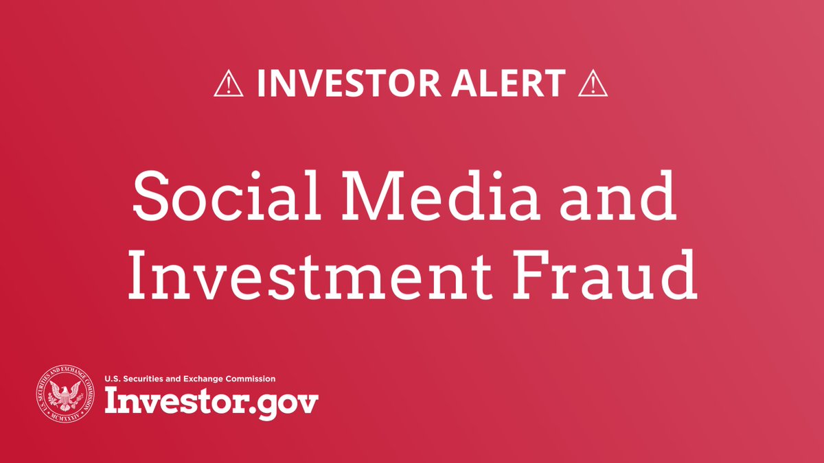 Fraudsters often use social media to scam investors. Be skeptical when using information on social media to make investment decisions. Find out more and protect yourself: investor.gov/introduction-i…