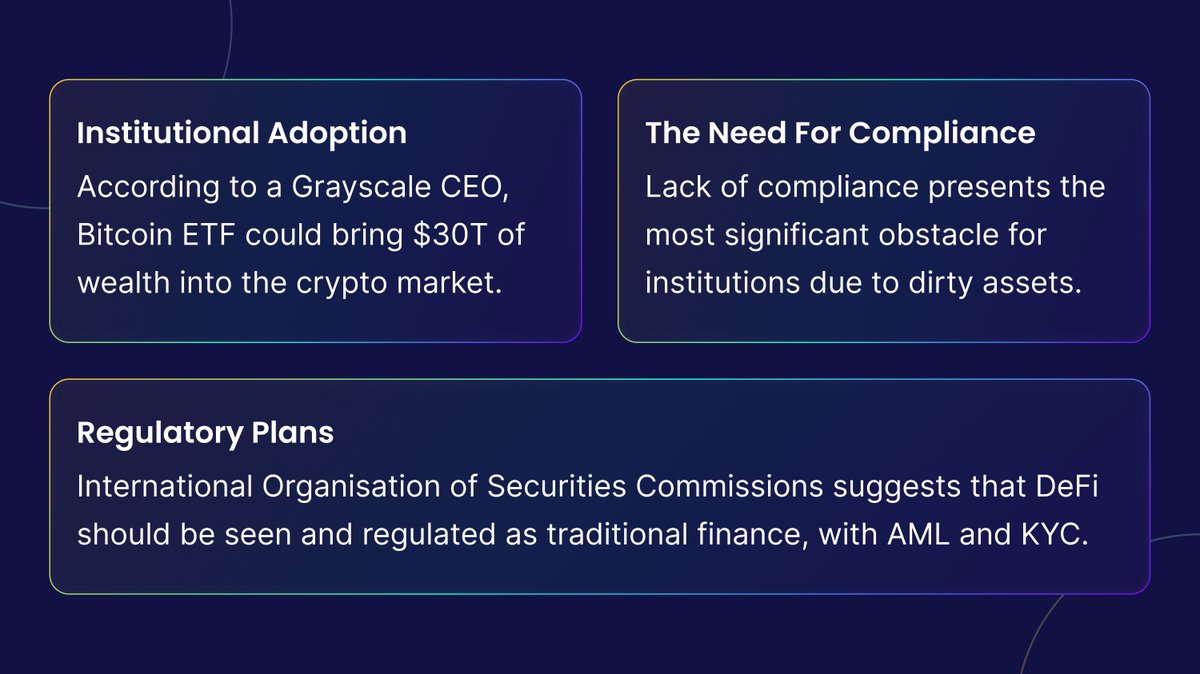 PureFi_Protocol's tweet image. 🏦 Detailed Look At #ETF Impact | #Explainer

The #Bitcoin ETF is knocking on the door, and the #Ethereum ETF may be coming in a few months.

What does this mean for the industry as a whole, and how will it affect DeFi &amp;amp; PureFi?

To keep you updated, we've put it all together ⤵️