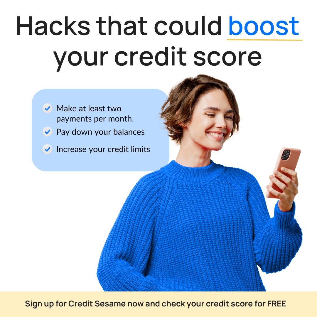 Looking for hacks that could boost your credit score? Credit Sesame has you covered! #CreditHacks #FinancialFreedom #CreditBoost