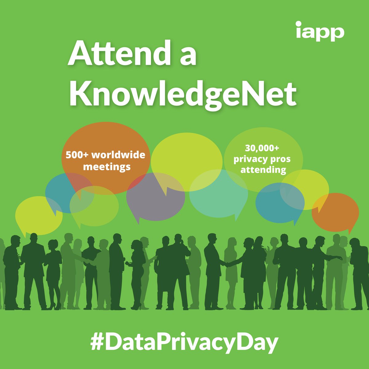 the_iapp's tweet photo. The countdown to #DataPrivacyDay continues! This week, take the opportunity to add an IAPP #KnowledgeNet to your calendar. You’ll meet #privacypros like you from your local community and share insights and best practices. Find your chapter: https://t.co/Xt330sJbRd https://t.co/djiKiD6Bl5
