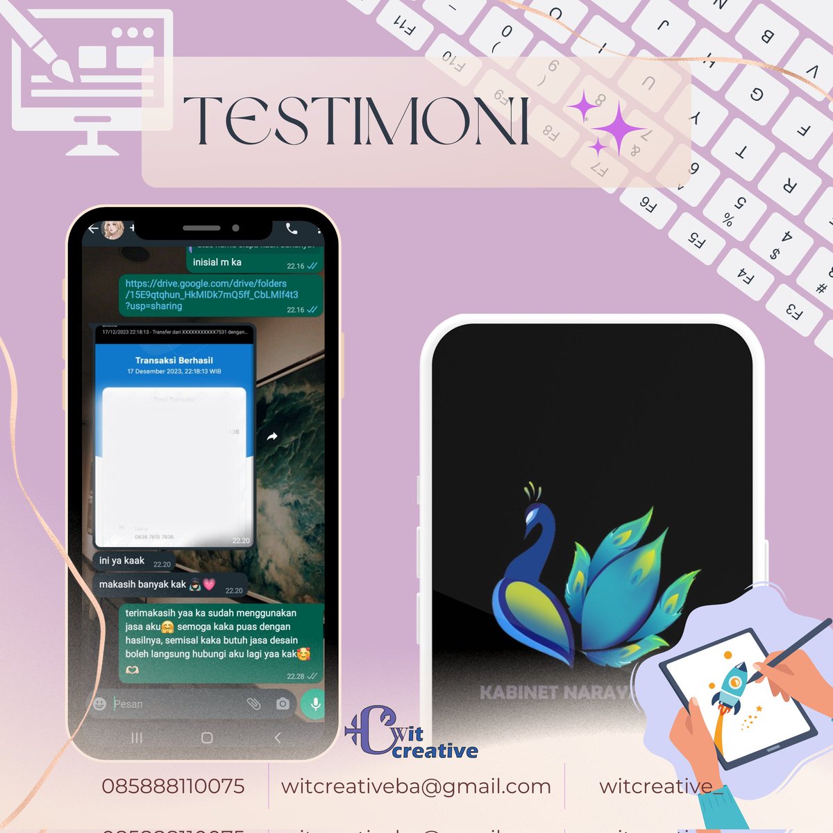 「 ✦  𝐓𝐞𝐬𝐭𝐢𝐦𝐨𝐧𝐢 𝐰𝐢𝐭𝐜𝐫𝐞𝐚𝐭𝐢𝐯𝐞 ✦ 」

102. Desain Logo
___

Order klik link ⬇️
wa.link/klqis7
___

#Testimoni #wittesti