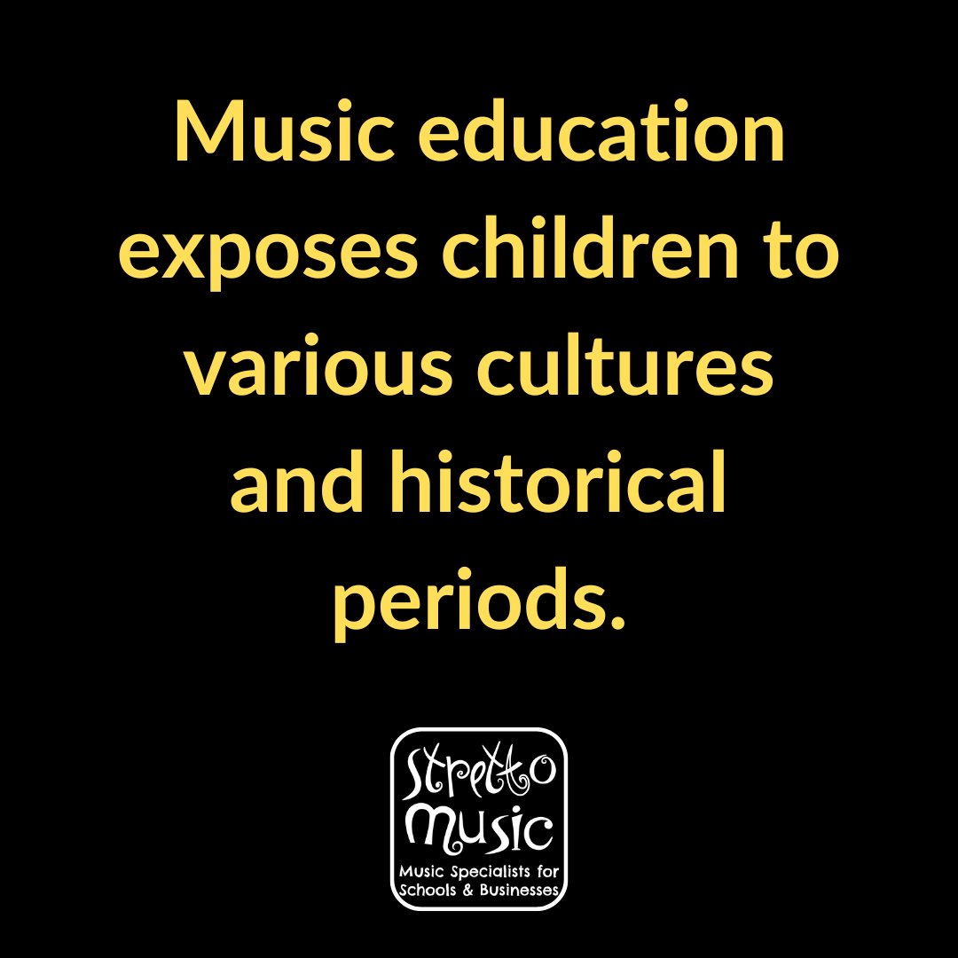 Welcome back to a new term!

Music gives children cultural awareness.

Image reads: Music education exposes children to various cultures and historical periods.