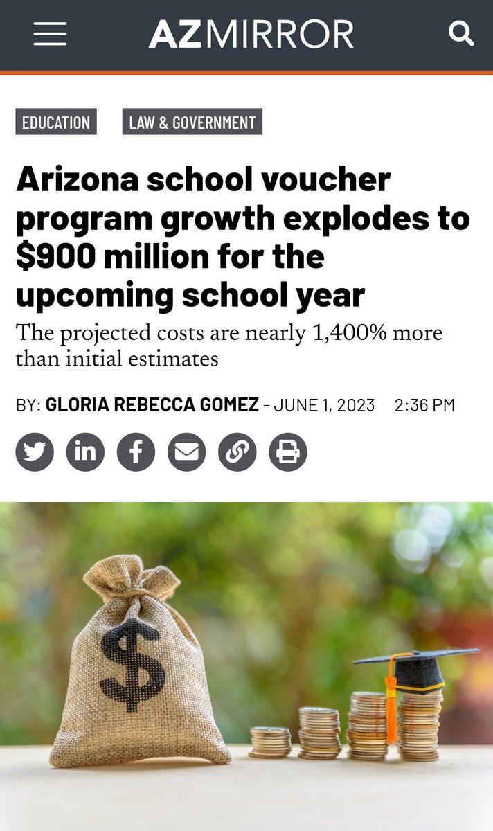 @DeAngelisCorey Arizona's Republican lawmakers screwed the taxpayers of Arizona by embracing the #SchoolVoucherScam.