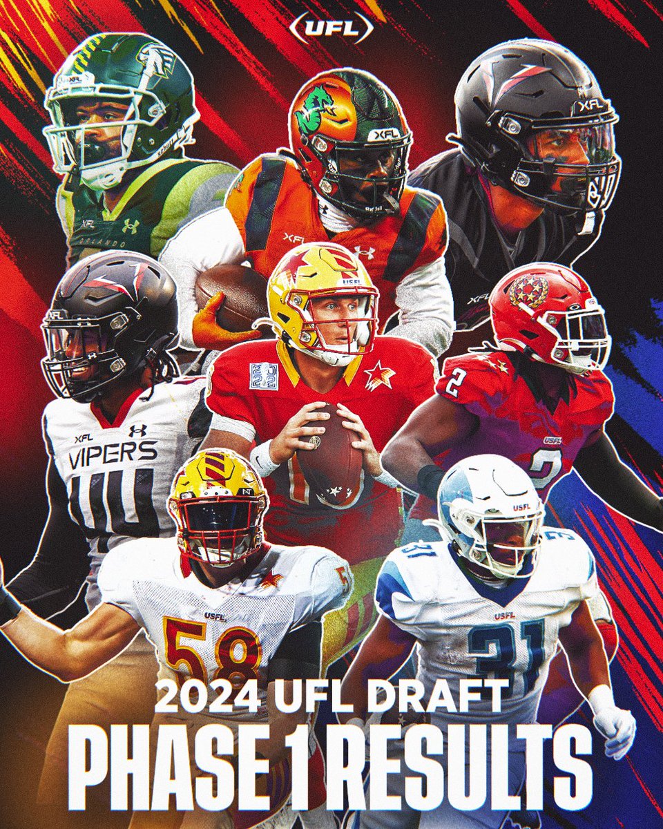 Time to turn rumors into fact 👏
Full list of 2024 UFL Phase 1 Draftees now live:
theufl.com/rosters

#UFLDraft | #UFL