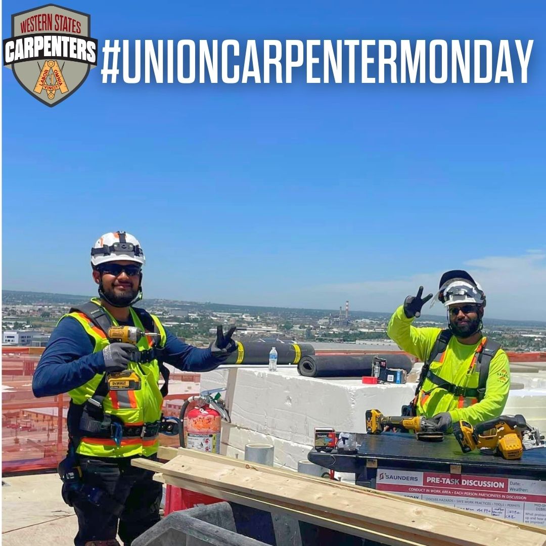 WSCarpenters's tweet photo. Happy #UnionCarpenterMonday Carpenters ! 
Shout out to our Union Carpenters of #Local555 working at the one of kind One River North project in Denver, Colorado. 💪🦺
#UnionCarpenters #JobsWagesBenefits #Brotherhood #UnionStrong #Carpenters #WeBuildAmerica #UnionProud https://t.co/WlKANCNkNH