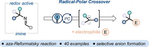 Forming tertiary carbanions from primary amines?? No problem! Check out our latest in ACIE for a reductive radical polar crossover aka the aza-reformatsky rxn! onlinelibrary.wiley.com/doi/10.1002/an…