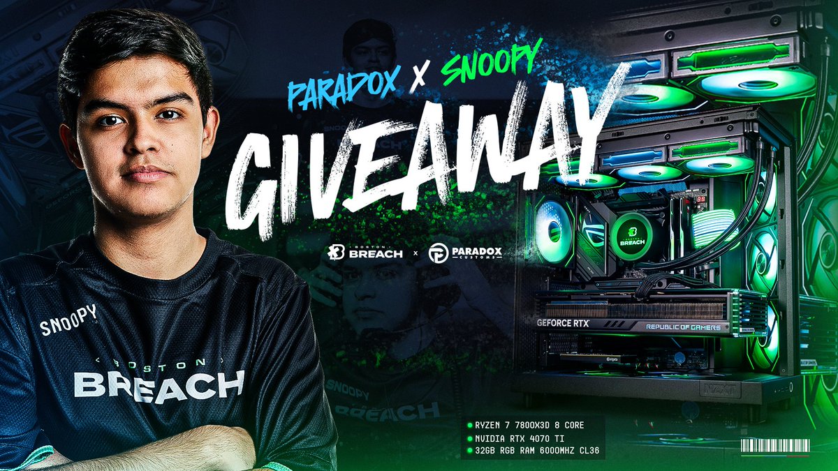 Who wants a FREE PC?! 🗣️

In partnership with <a href="/Brparadox/">Paradox Customs</a>, we're giving away an <a href="/Snzopy/">Breach Snoopy</a> PC build! 

Enter with the link below! ⬇️