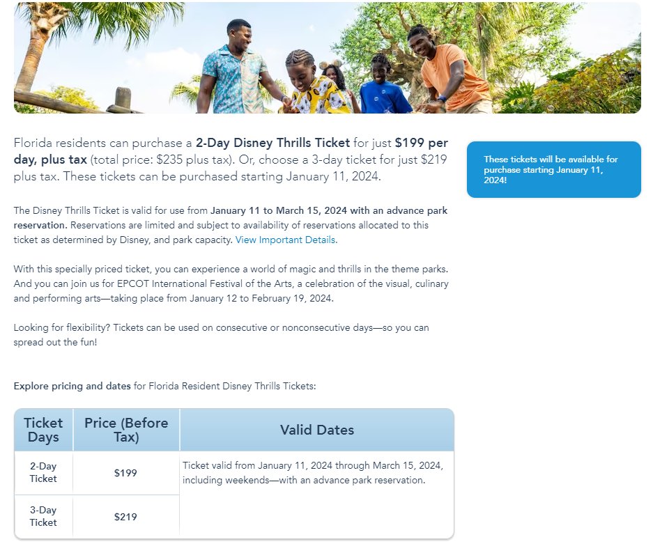 disney parks ticket offer