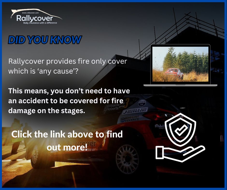 rallycover's tweet photo. Fire only insurance cover? 

Find out more about Rallycover Motorsport Insurance here:
https://t.co/2fp761Wptr
#rallycover #motorsportinsurance #fireonlycover https://t.co/VP1kZPfq4h