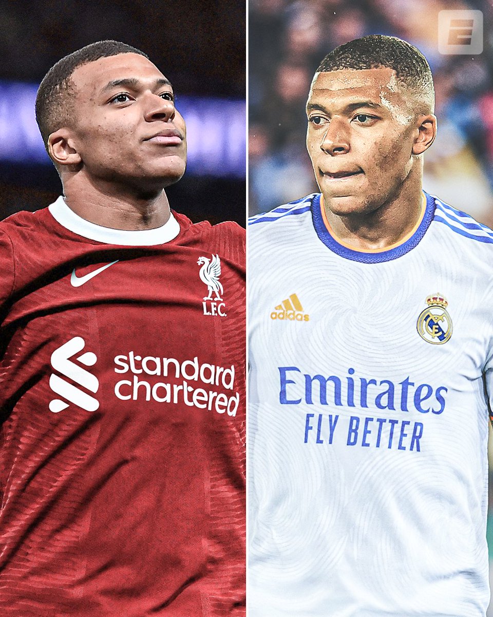 ESPNFC's tweet photo. Kylian Mbappé will decide his club future in the next few weeks, sources told ESPN's Julien Laurens, with Real Madrid and Liverpool the most likely destinations should he leave PSG.

Although Real Madrid are the leading contenders, Mbappé has long been an admirer of Liverpool and Jurgen Klopp, and he hasn't ruled out a move to the Premier League.
