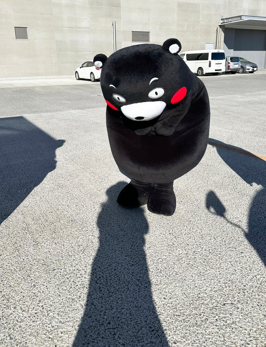 lightingobjet's tweet photo. 「群馬わくわくフェスティバル」が終わり駐車場へ見送りをしたら、くまモンさまが私の影を踏んで遊んでくれました。本当におちゃめでサービス精神旺盛で可愛いですね。今年もよろしくま。  #熊本応援  #くまモン #わくわくフェスティバル #くまモンが大好き #Ｇメッセ群馬 https://t.co/BAbwAj68Bu