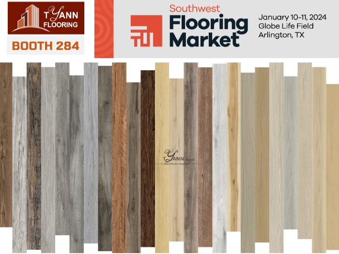 Tyann_Flooring's tweet photo. Just 2 Days Left! Get ready for exciting events! Tyann Flooring is thrilled to join #SWFM2024 on January 10-11 at Globe Life Field in Arlington, TX. Dive into our remarkable flooring selections at🌟Booth #284🌟and experience excellence like never before! #SWFM #tradeshow #Tyann https://t.co/qxwUZkkv5J