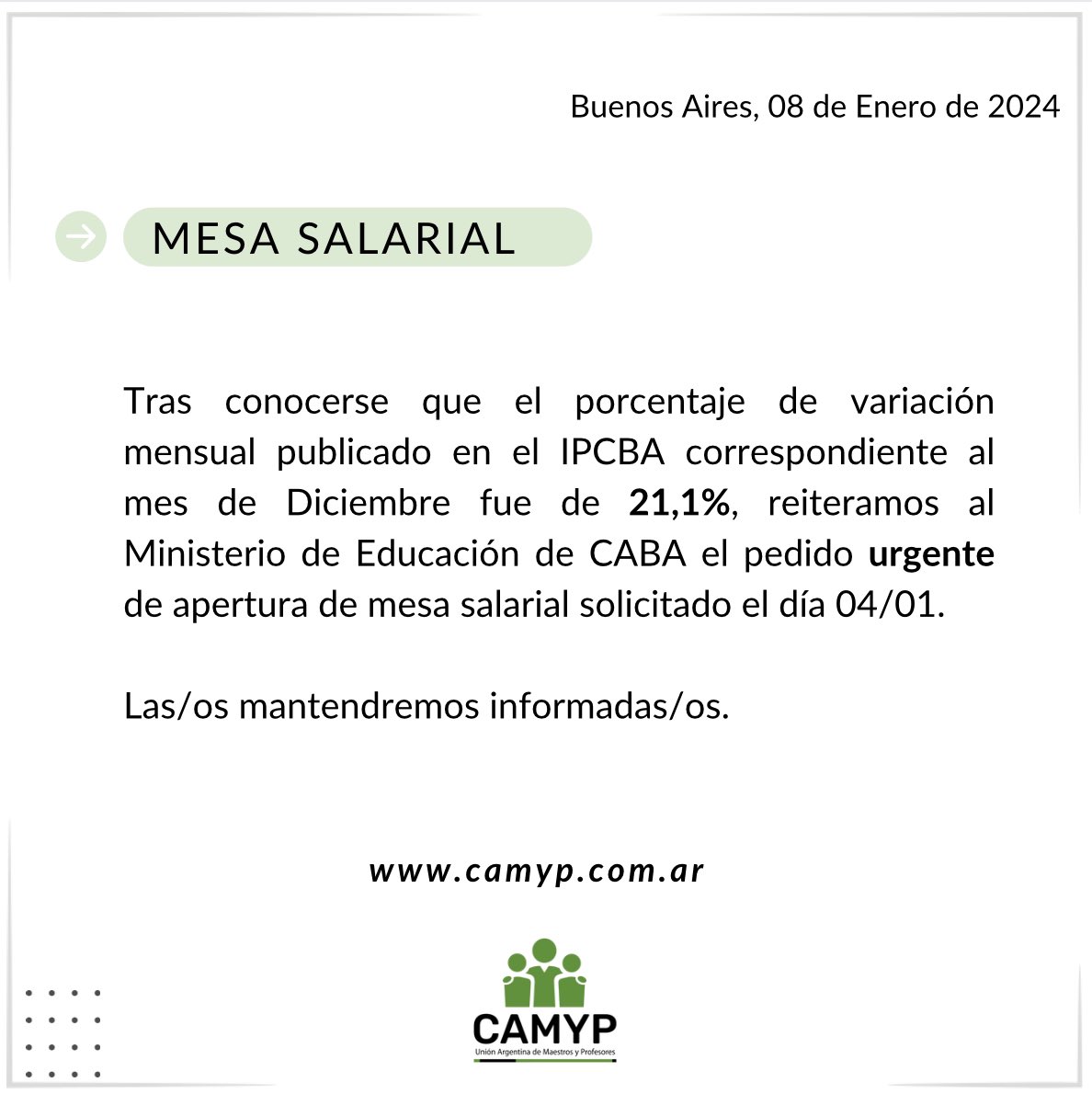 camyp_ok's tweet photo. Solicitamos urgente apertura a la #mesasalarial https://t.co/rQYLmzjgbX