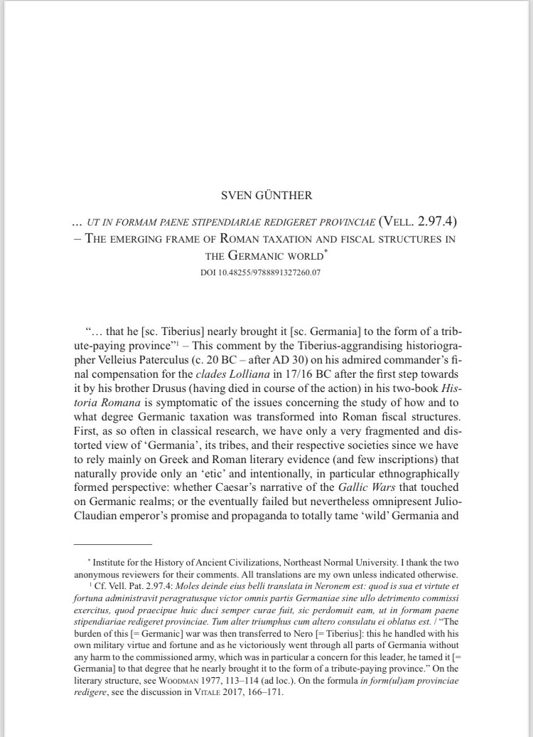 Sveneca's tweet photo. Happy to start the New Year with this small piece on taxation in Germania before it became a Roman province! #Classics #Roman #Empire #fiscality #ClassicsTwitter https://t.co/oijGC6kxOz