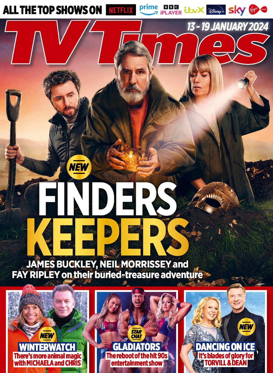 From new thriller #FindersKeepers and the revival of #Gladiators, to the return of <a href="/dancingonice/">Dancing on Ice</a> and #Winterwatch, TV Times has all your TV highlights of the week covered, with fabulous interviews and previews. Grab your copy from all good shops and newsagents!