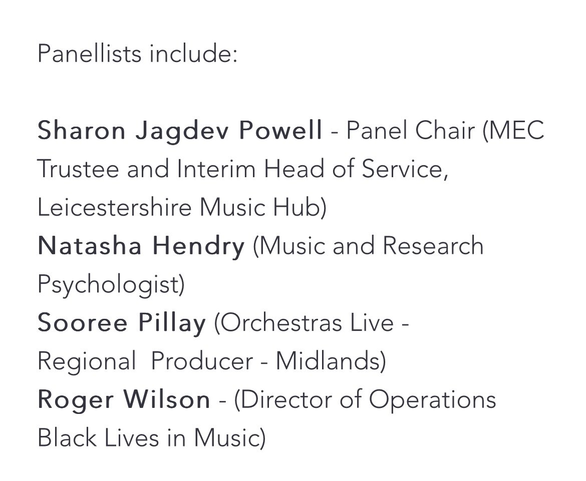 SJagdevPowell's tweet image. Join @mectweets for the next seminar on Race and Music Education.

Why are we still talking about the same issues around race and music education 10 years on?  

Join me and my fantastic panel to hear more: musiceducationcouncil.org.uk/event-details-…