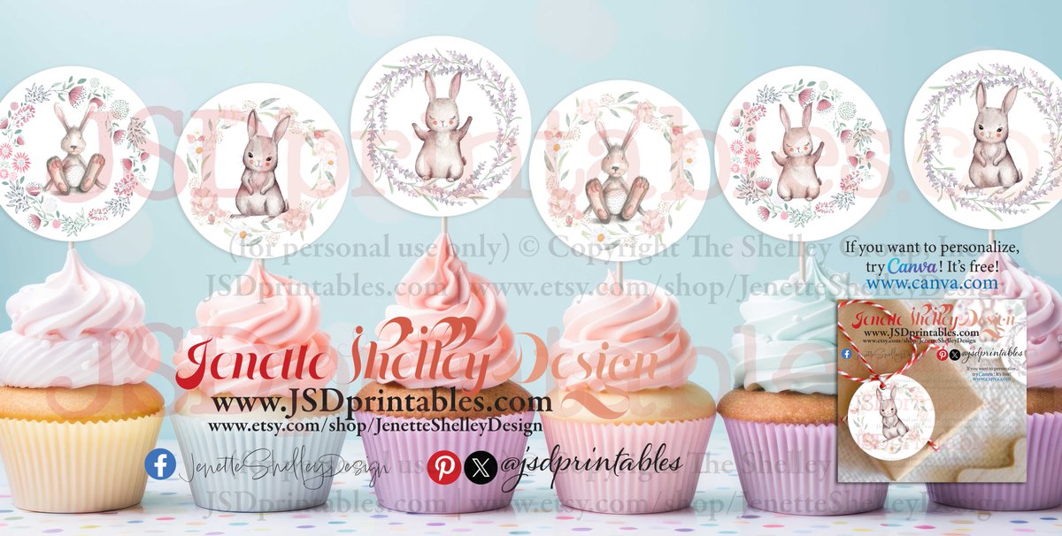 JSDprintables's tweet photo. This adorable set of "Three Bunnies" Easter Spring Cupcake Toppers or Gift Tags is the perfect addition to your baby shower or Easter celebration. https://t.co/VfLDqGo6zm @jsdprintables #jenetteshelleydesign #easter #springshower #bunnies #partydecor #bayshower #bunnyshower https://t.co/amcJcBRBaT