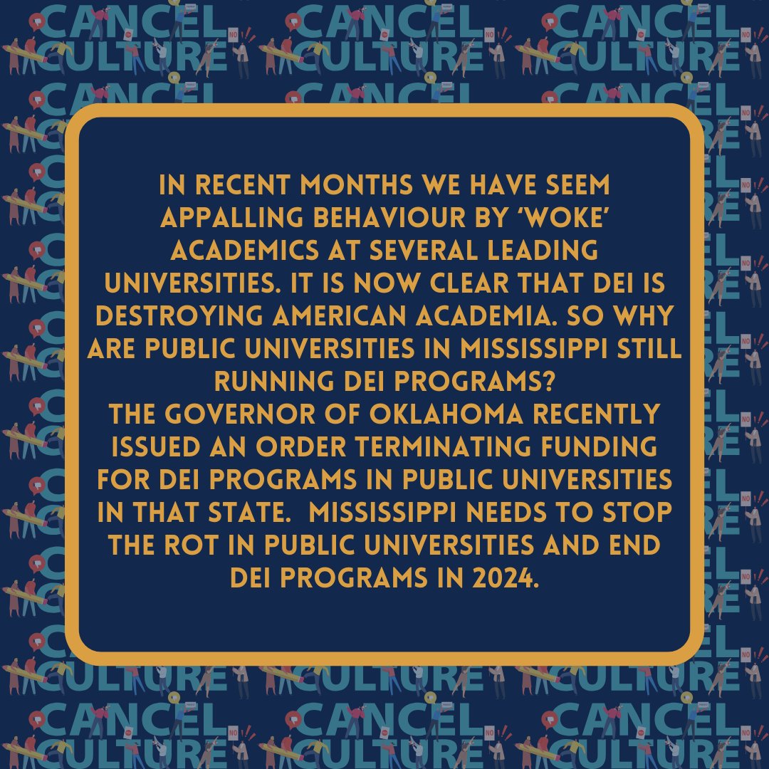 How can we change Mississippi in 2024 for the better? We can abolish DEI programs in public MS universities! #abolishdei #stoptherot #mslegislativesession2024