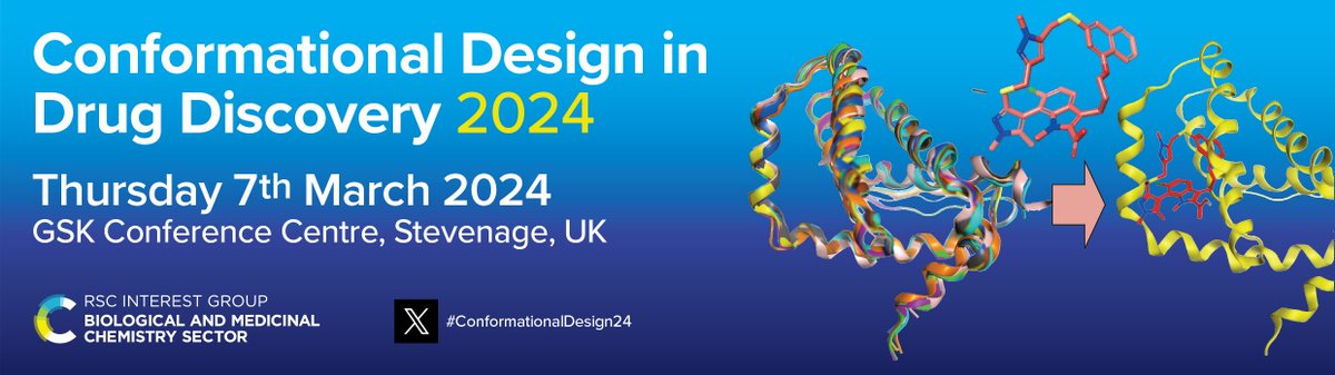 RSC_BMCS's tweet photo. 2-weeks until the abstract submission deadline for Conformational Design in Drug Discovery 2024! ๐
For more information and to submit your abstract, visit the conference website here๐ https://t.co/nmWGduSGpo
#ConformationalDesign24 https://t.co/c1JpV9zNAX