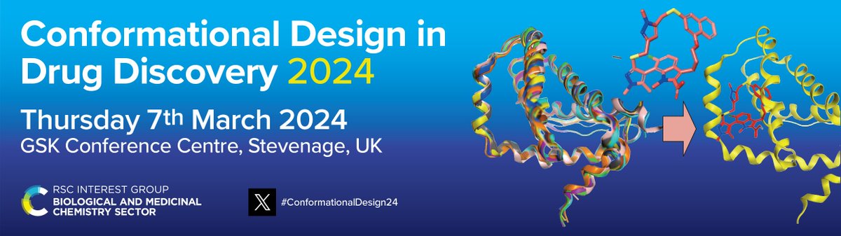 2-weeks until the abstract submission deadline for Conformational Design in Drug Discovery 2024! 📅 For more information and to submit your abstract, visit the conference website here👉 rscbmcs.org/events/conform… #ConformationalDesign24