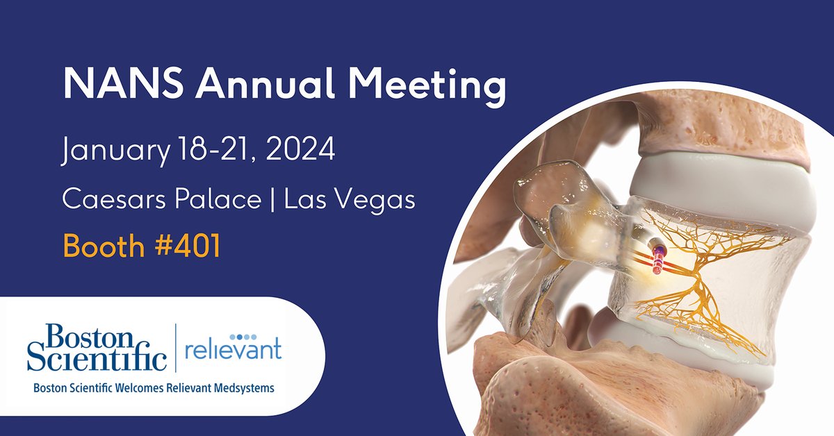 Intracept by Boston Scientific (@relievantmed) on Twitter photo Next week we are headed to Las Vegas for #NANS2024. If you plan to attend, stop by booth #401 to meet our team and learn more about how the #Intracept Procedure is a proven and durable treatment for #vertebrogenic chronic low back pain. <a href="/NANS_ION/">NANS Official</a> Next week we are headed to Las Vegas for #NANS2024. If you plan to attend, stop by booth #401 to meet our team and learn more about how the #Intracept Procedure is a proven and durable treatment for #vertebrogenic chronic low back pain. <a href="/NANS_ION/">NANS Official</a>