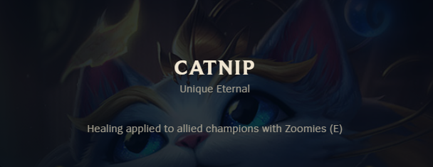 ASorrowZ's tweet photo. @RiotSupport Yuumis eternals Series 1 still says "HEALING applied to champions with (E)" ever since her E was changed into a shield. Lmfao https://t.co/ggDlL3CMev