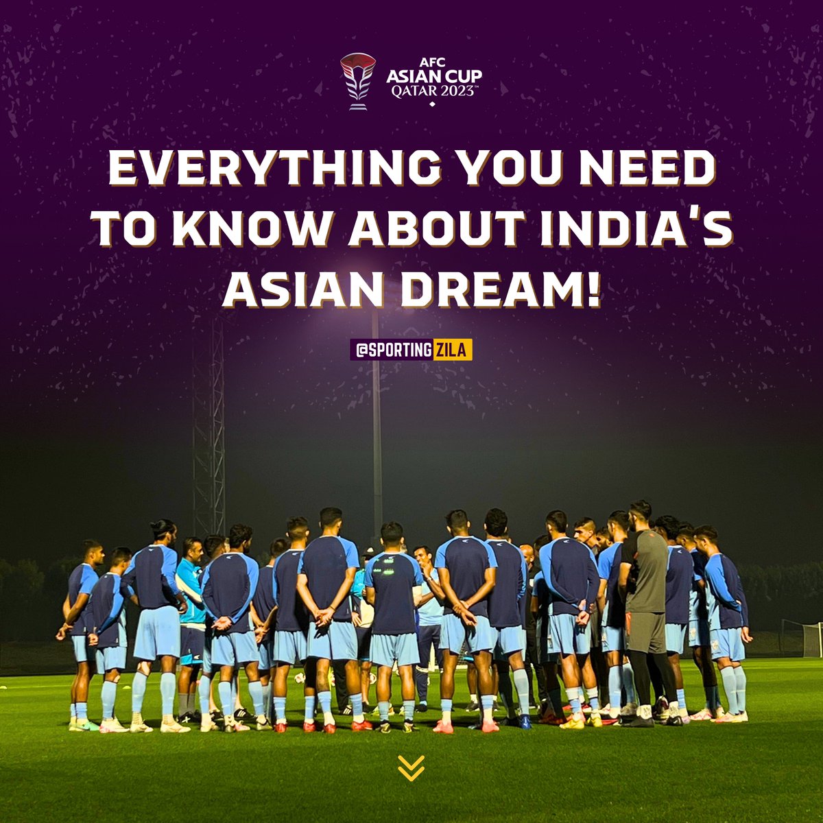 We're about to witness one of #IndianFootball's brightest chapters in Asia's biggest stage! Unfortunately, many fans are unaware of this.

Share this thread and let the nation know our team will fight in the AFC #AsianCup2023

#BlueTigersInAsia #SportingZila #Football 🐯🇮🇳 (1/7)