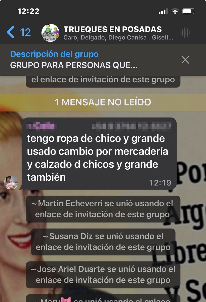 ElvaCarballo's tweet photo. Volvieron los #Trueques comparto parte de un chat. #Triste Mientras la inflación de para por otro lado hay #misioneros #argentinos #NoLaVen pero los alimentos en sus hogares. #Misiones https://t.co/HAIdeBwC4N
