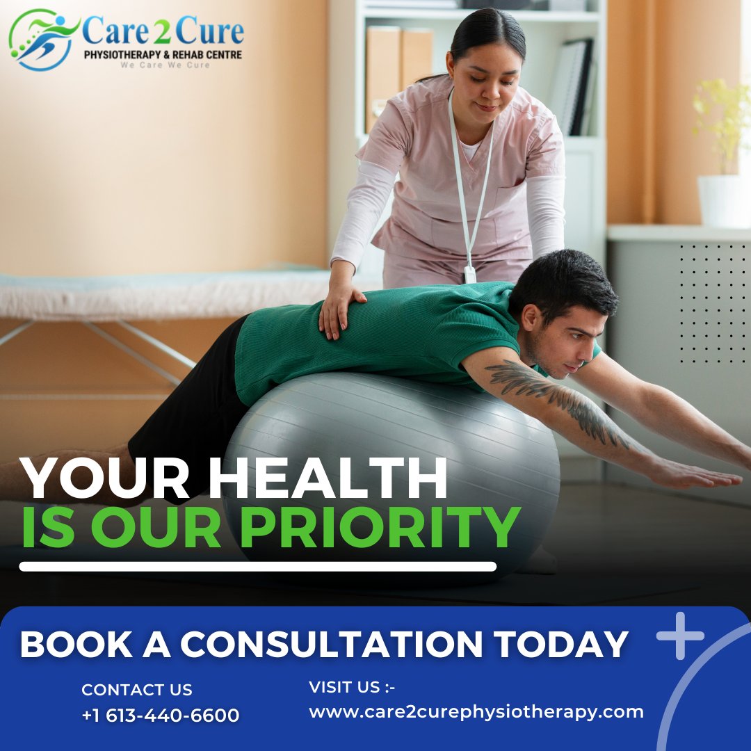 care2cure_'s tweet photo. Revitalize your body and prioritize your health with our exceptional physiotherapy services in Ottawa! 🌟 
Book an appointment today and experience the transformative power of personalized care. Your well-being is our top priority! 💪 https://t.co/3NyK5lm3kE
