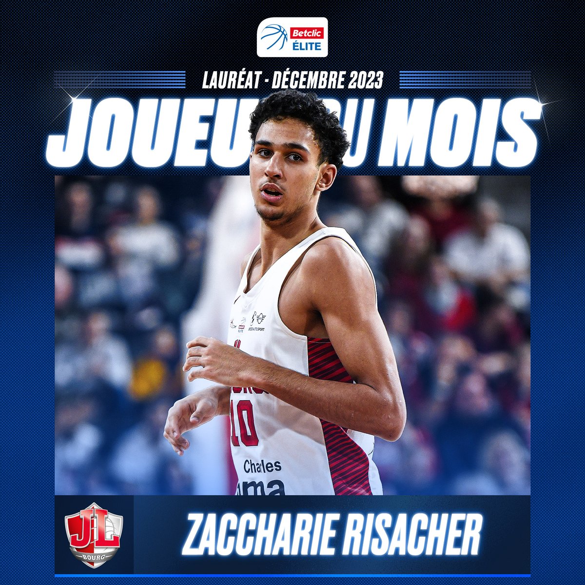 Betclic_ELITE's tweet photo. 🏆👑 18 ans et déjà élu meilleur joueur du mois !  

Zaccharie Risacher continue d'impressionner ✨

#JDMBetclicELITE https://t.co/4YinxXf7lJ