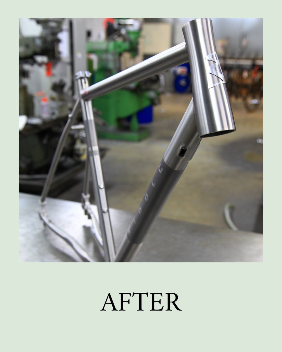 Enigmabikes's tweet photo. REPAIR & REFURB
Titanium Ribble frame from late last year after an unfortunate accident, necessitating a complete top tube replacement. We meticulously removed the damaged tube and seamlessly replaced it, maintaining the frame's original specification 👍🏼
#framebuilders https://t.co/x66JwE9lLB