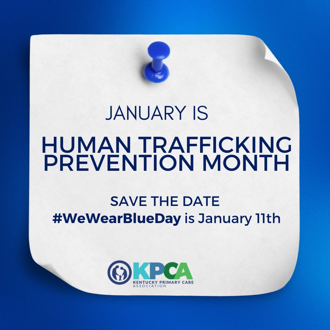 Kentucky Primary Care Association (@kentuckypca) on Twitter photo January 11 is <a href="/dhsbluecampaign/">DHS Blue Campaign</a> #WearBlueDay! Save the date in your calendars and learn how you can help raise awareness of human trafficking!
dhs.gov/blue-campaign/… January 11 is <a href="/dhsbluecampaign/">DHS Blue Campaign</a> #WearBlueDay! Save the date in your calendars and learn how you can help raise awareness of human trafficking!
dhs.gov/blue-campaign/…
