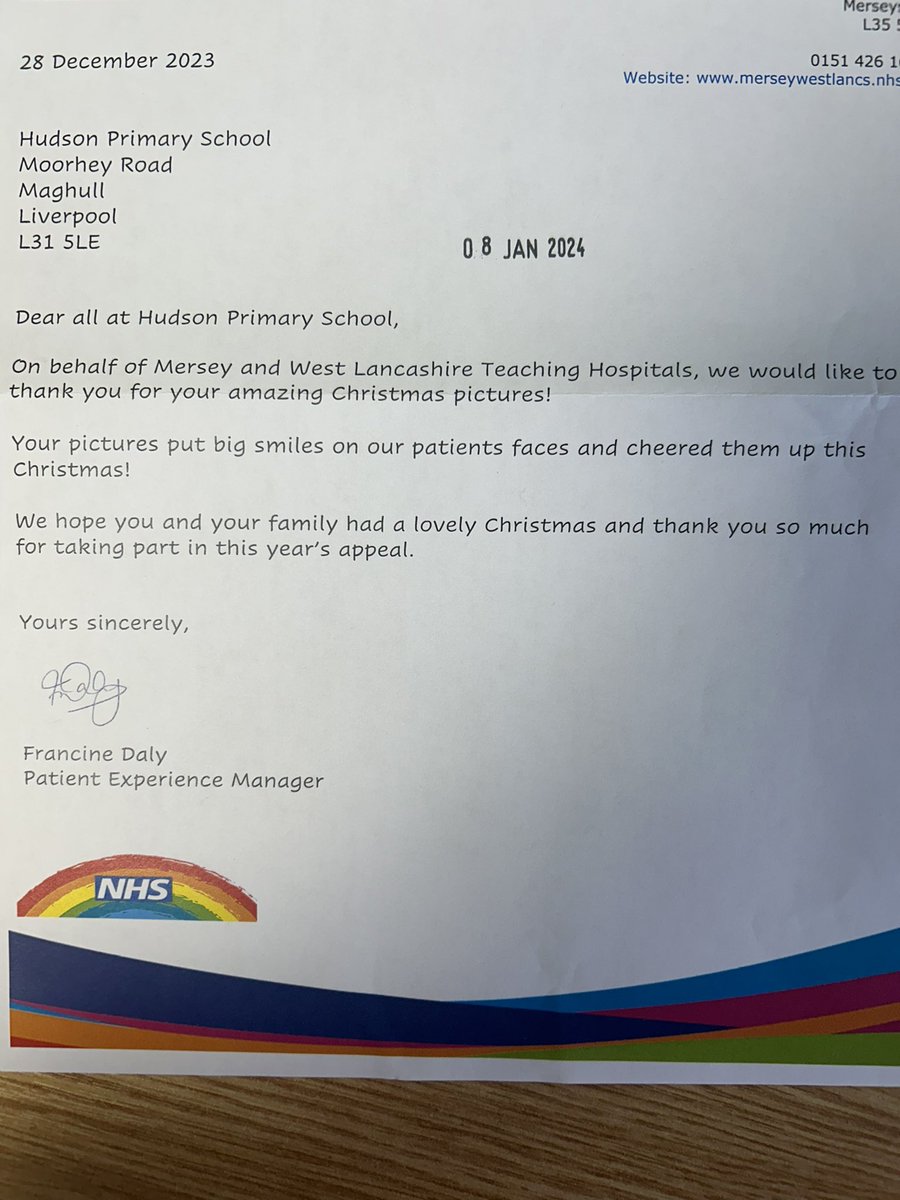 A gorgeous welcome back message for Hudson 🌈❤️